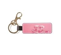 Woshuwo Portachiavi universale con due figure scheletriche che si abbracciano l'un l'altro, portachiavi in pelle ideale per uomini e donne