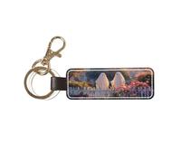 Woshuwo Portachiavi universale per auto con due fantasmi in giardino, ideale per uomini e donne