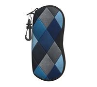 Woshuwo Preppy Argyle Pattern Blu Shades Occhiali Portatile Custodia Luce Occhiali Da Sole Borsa Occhiali Da Sole Caso