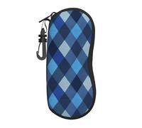 Woshuwo Preppy Blue Shades Argyle modello occhiali portatile caso luce occhiali da sole borsa occhiali da sole caso