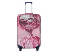 Woshuwo Preppy Pink Disco Ball Headless Estetico Elastico Viaggio Bagagli Copre Antipolvere Resistente ai Graffi Valigia Protector Fit 22-24 Pollici