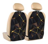Woshuwo Protezioni per il retro dei sedili posteriori dell'auto, motivo geometrico scuro a triangolo, confezione da 2 tappetini con tasche portaoggetti per proteggere i veicoli da sporco, fango e