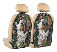 Woshuwo Protezioni per il retro del sedile posteriore dell'auto con fiori di pastore e fiori, confezione da 2 tappetini con tasche portaoggetti per proteggere i veicoli da sporco, fango e graffi