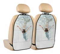 Woshuwo Protezioni per sedili posteriori dell'auto con motivo donna che galleggia nell'acqua, confezione da 2 tappetini con tasche portaoggetti per proteggere i veicoli da sporco, fango e graffi