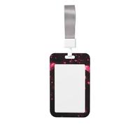 Woshuwo Raining - Porta badge scorrevole a forma di cuore rosa, in plastica dura, per infermieri e ufficio