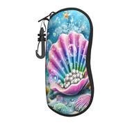 Woshuwo Rosa E Viola Conchiglia Con Perle Portatile Occhiali Da Sole Caso Luce Occhiali Da Sole Borsa Occhiali Da Sole Caso