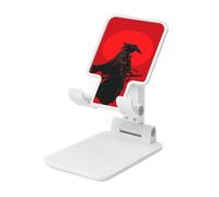 Woshuwo Samurai In Colori Rosso Nero Minimalistico Pieghevole Supporto per Cellulare Angolo Regolabile Altezza Desktop Portatile Cellulare Culla Compatibile Con Tutti Gli Smartphone Bianco Stile