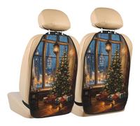 Woshuwo Set di 2 tappetini protettivi per il retro dei sedili dell'auto, con tasche portaoggetti per proteggere i veicoli da sporco e graffi e fango, in stile antico vittoriano