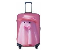Woshuwo Simpatico fantasma che indossa un cappello con fiocco rosa elastico da viaggio coperture antipolvere antigraffio valigia Protector Fit 22-24 pollici