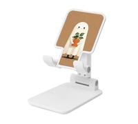 Woshuwo Simpatico fantasma che tiene una pianta in vaso cartone animato pieghevole supporto per telefono cellulare ad angolo regolabile altezza desktop portatile culla per cellulare compatibile con