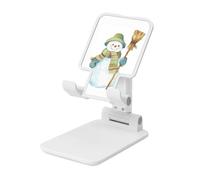 Woshuwo Simpatico pupazzo di neve che tiene una scopa supporto pieghevole per telefono cellulare ad angolo regolabile altezza desktop portatile culla per cellulare compatibile con tutti gli smartphone