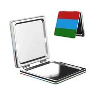 Woshuwo Specchio cosmetico da viaggio con bandiera della Carelia, specchio a doppia faccia in pelle PU portatile compatto tascabile