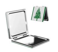 Woshuwo Specchio da viaggio con bandiera delle Isole Norfolk, specchio da trucco double-face, in pelle PU, portatile, compatto, tascabile