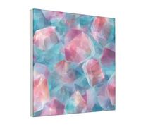 Woshuwo Stampa artistica da parete su tela con frammenti di cristallo pastello, stampa estetica per dormitorio, camera da letto, soggiorno, 30 x 30 cm con cornice