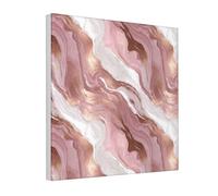 Woshuwo Stampa artistica da parete su tela con motivo marmo rosa, pittura estetica per dormitorio, camera da letto, soggiorno, 30 x 30 cm, incorniciato