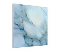 Woshuwo Stampa artistica da parete su tela effetto marmo, colore blu pastello, per camera da letto, soggiorno, 30 x 30 cm, con cornice