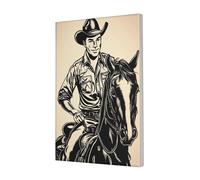 Woshuwo Stampa artistica da parete su tela, motivo: cowboy maschio su un cavallo, stampa estetica per dormitorio, camera da letto, soggiorno, 30 x 45 cm, con cornice