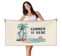 Woshuwo Summer Is Here, telo da spiaggia, 60 x 140 cm, leggero, ad asciugatura rapida, coperta per le vacanze