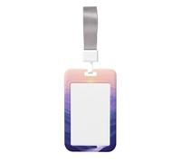 Woshuwo Sunrise Over Layered Purple Blue Mountains, porta badge scorrevole in plastica rigida, per biglietti di lavoro, targhette per nome, per infermieri e ufficio