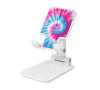 Woshuwo Supporto per cellulare pieghevole a spirale rosa e blu neon ad angolo regolabile in altezza Supporto per cellulare portatile da tavolo compatibile con tutti gli smartphone bianco