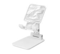 Woshuwo Supporto per cellulare pieghevole in carta stropicciata bianca morbida pieghevole ad angolo regolabile in altezza da tavolo portatile per cellulare compatibile con tutti gli smartphone, stile