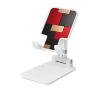 Woshuwo Supporto per cellulare pieghevole in legno liscio lucido rosso e nero ad altezza regolabile regolabile Supporto per cellulare portatile da tavolo compatibile con tutti gli smartphone bianco