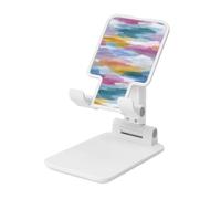 Woshuwo Supporto pieghevole per telefono cellulare ad acquerello giallo chiaro chiaro morbido giallo pastello rosa regolabile altezza desktop portatile cellulare culla compatibile con tutti gli