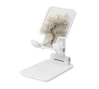 Woshuwo Supporto pieghevole per telefono cellulare con albero strutturato 3D in oro bianco ad angolo regolabile in altezza Supporto per cellulare portatile da tavolo compatibile con tutti gli