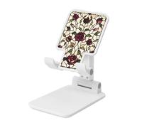 Woshuwo Supporto pieghevole per telefono cellulare in vetro colorato con motivi floreali antichi rose tulipani angolo regolabile altezza desktop portatile cellulare culla compatibile con tutti gli