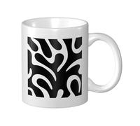 Woshuwo Tazza in ceramica bianca e nera con forme organiche, elegante tazza da caffè Tee Drinkware tazza per acqua per casa ufficio 325 ml