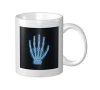 Woshuwo Tazza in ceramica blu a raggi X della mano umana, elegante tazza da caffè Tee Drinkware tazza per acqua per casa ufficio 325 ml