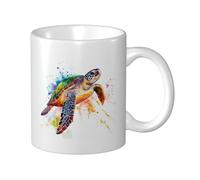 Woshuwo Tazza in ceramica colorata a forma di tartaruga marina, elegante tazza da caffè tee, tazza per acqua per casa e ufficio, 325 ml