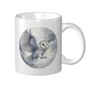 Woshuwo Tazza in ceramica con gufo bianco galleggiante, elegante tazza da caffè Tee Drinkware tazza per acqua per casa ufficio 325 ml