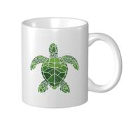 Woshuwo Tazza in ceramica verde tartaruga marina, elegante tazza da caffè Tee Drinkware tazza per acqua per casa ufficio 325 ml