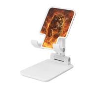 Woshuwo Tiger Jumping From Fire Supporto per cellulare pieghevole ad angolo regolabile in altezza Supporto per cellulare portatile da tavolo compatibile con tutti gli smartphone bianco