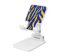 Woshuwo Tiger Stripe Pattern Blu e Giallo Pieghevole Telefono Cellulare Supporto Regolabile Angolo Regolabile Altezza Desktop Portatile Cellulare Culla Compatibile Con Tutti Gli Smartphone Bianco