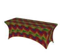 Woshuwo Tovaglia con stampa leopardata color arcobaleno, 1,8 m, tessuto elasticizzato per tavolo rettangolare da cucina, tavoli da pranzo, per banchetti e feste di nozze