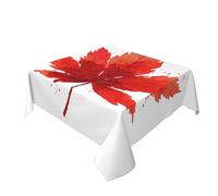 Woshuwo Tovaglia semplice con foglia d'acero rossa, lavabile, tovaglia decorativa per cucina, 152,4 x 152,4 cm