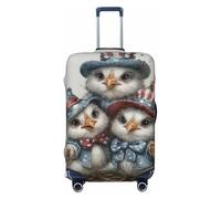 Woshuwo Tre polli che festeggiano il quarto di luglio coperture elastiche per bagagli da viaggio antipolvere antigraffio protezione per valigia misura 56-61 cm