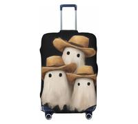 Woshuwo Tre simpatici fantasmi che indossano cappelli da cowboy, coperture elastiche per bagagli da viaggio, antipolvere, antigraffio, adatte per valigie da 56-61 cm