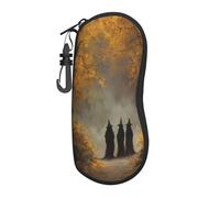Woshuwo Tre streghe sul sentiero della foresta autunnale custodia per occhiali da sole portatile custodia per occhiali da sole leggera