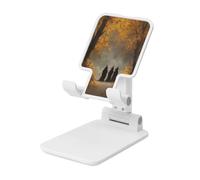 Woshuwo Tre streghe sul sentiero della foresta autunnale Supporto pieghevole per telefono cellulare regolabile in altezza Supporto per cellulare portatile da tavolo compatibile con tutti gli