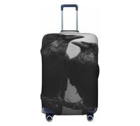 Woshuwo Two Ravens On Branch Dark Fantasy Gotico Elastico Viaggio Coperture Antipolvere Resistente ai Graffi Valigia Protector Fit 22-24 Pollici