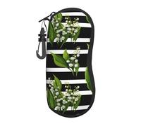 Woshuwo Valle Fiori E Foglie Verdi Occhiali Portatile Caso Luce Occhiali Da Sole Borsa Occhiali Da Sole Caso