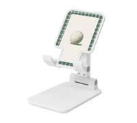 Woshuwo Vintage Golf Ball Sketch Semplice Verde Plaid Pieghevole Supporto per Cellulare Angolo Regolabile Altezza Desktop Portatile Cellulare Culla Compatibile Con Tutti Gli Smartphone Bianco Stile