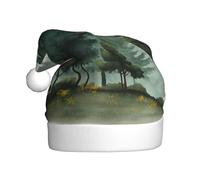 Woshuwo Woodland Pine Trees With A Sun Santa Hat Adult Xmas Headwear Novelty Christmas Hat