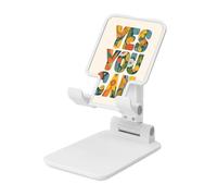 Woshuwo Yes You Can - Supporto per cellulare pieghevole con motivo floreale, angolo regolabile, altezza regolabile, supporto per cellulare portatile da tavolo, compatibile con tutti gli smartphone
