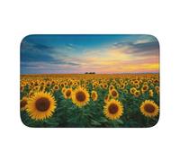 Woshuwo Zerbino antiscivolo con campo di girasoli sotto il tramonto e il cielo, per interni ed esterni, 40 x 60 cm