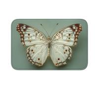 Woshuwo Zerbino antiscivolo con farfalla bianca con macchie marroni, per interni ed esterni, 40 x 60 cm