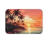 Woshuwo Zerbino antiscivolo con paesaggio tropicale con palme e tramonto, per interni ed esterni, 40 x 60 cm